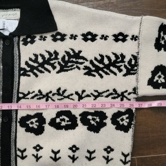 Free People Shelby Cardigan Womens S Boho Cozy Winter Cottagecore Preppy Floral - Picture 7 of 8